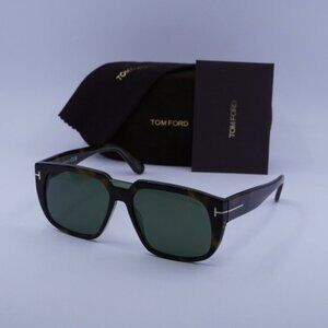 Tom Ford FT1025 56N Oliver 02 Square Sunglasses - Havana/Green